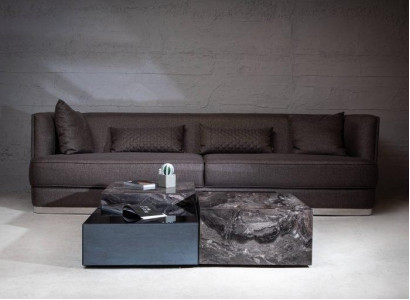 Stylish glass coffee table in a minimalist style for the living room